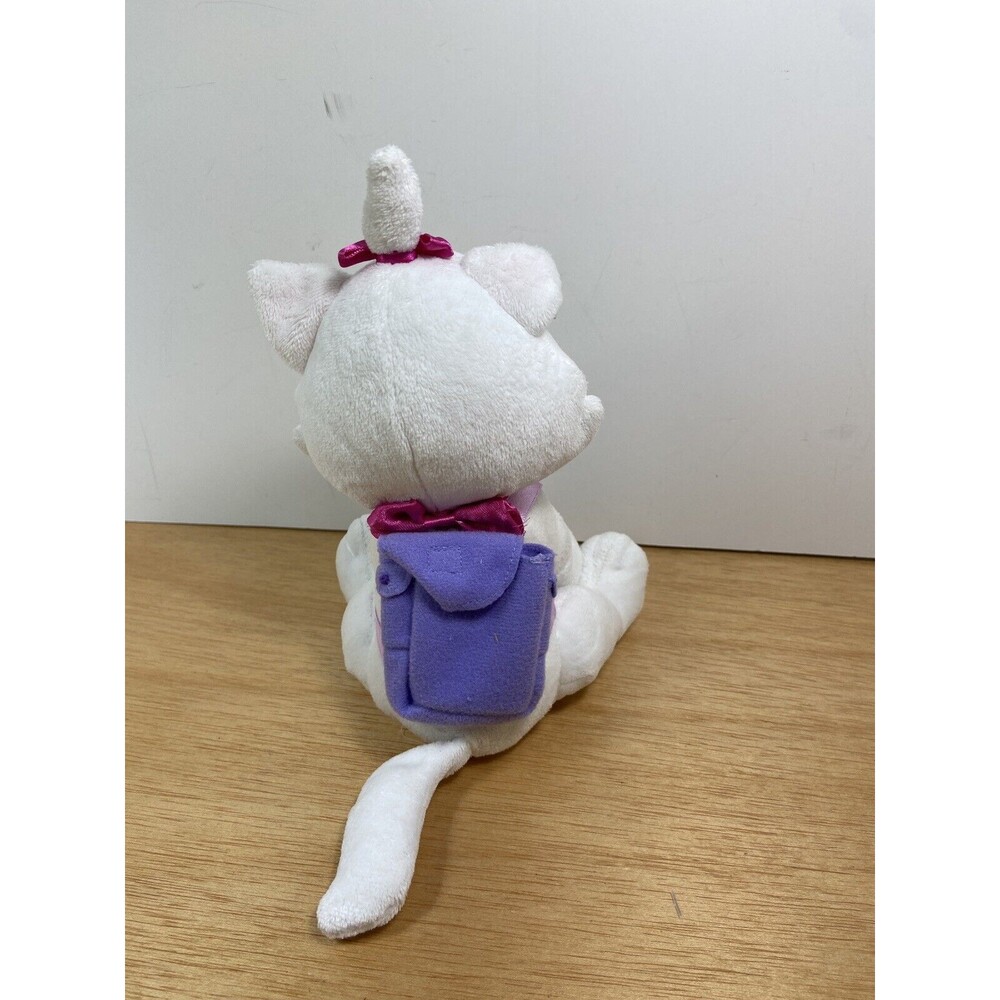 Disney Store Aristocats Back pack Marie White Kitten Cat Beanie Beanbag Plush - Picture 3 of 5